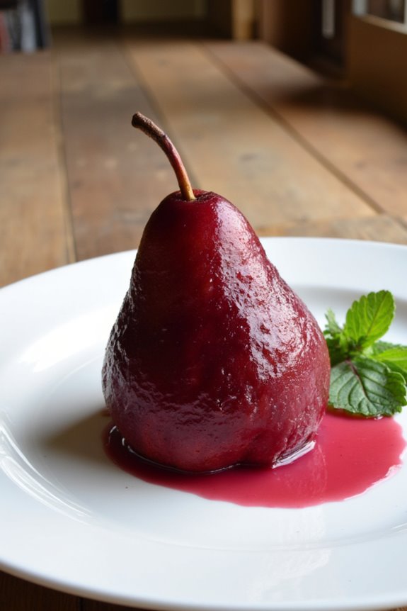 elegant poached pear dessert
