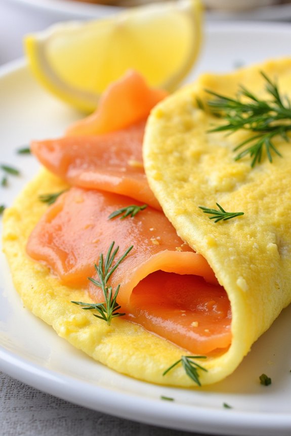 elegant smoked salmon omelette