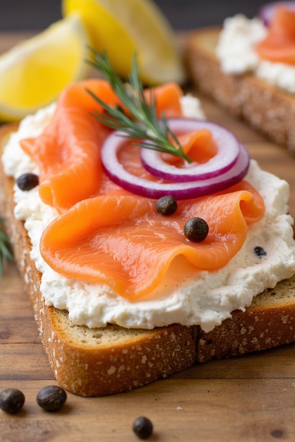 elegant smoked salmon tartines