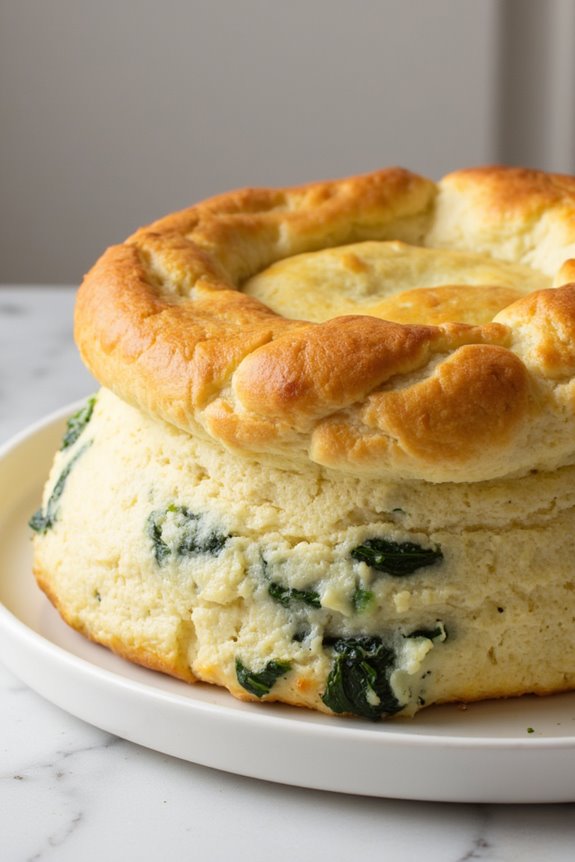 elegant spinach cheese souffl