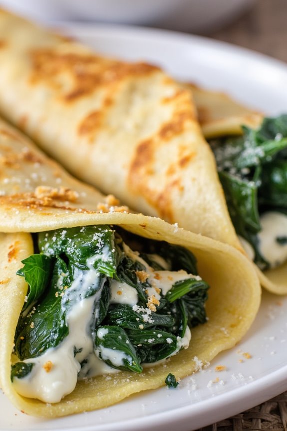 elegant spinach ricotta crepes