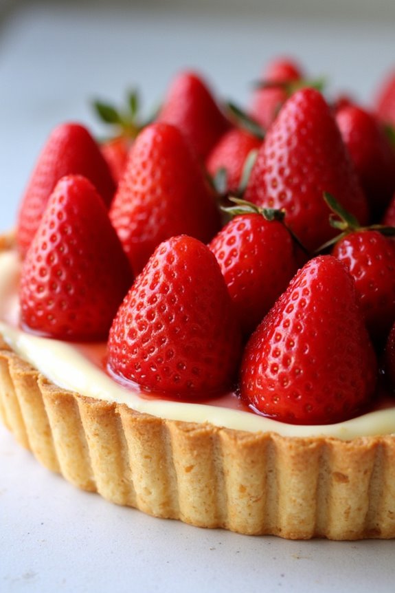 elegant strawberry custard tart
