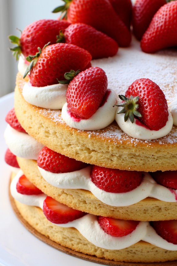 elegant strawberry layered cake