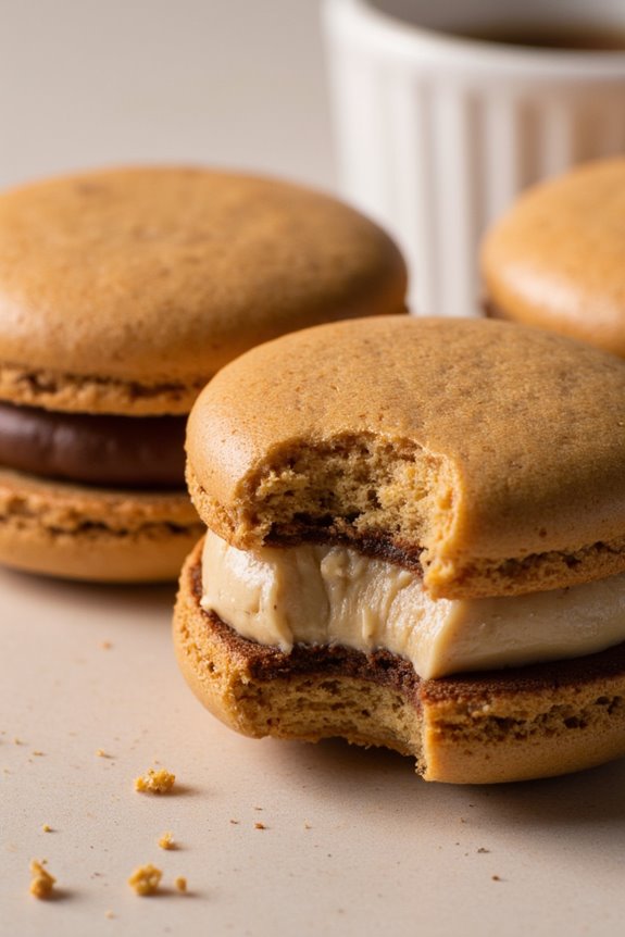 espresso macarons with buttercream