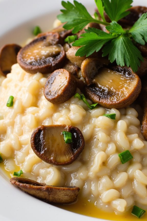 exquisite truffle mushroom risotto