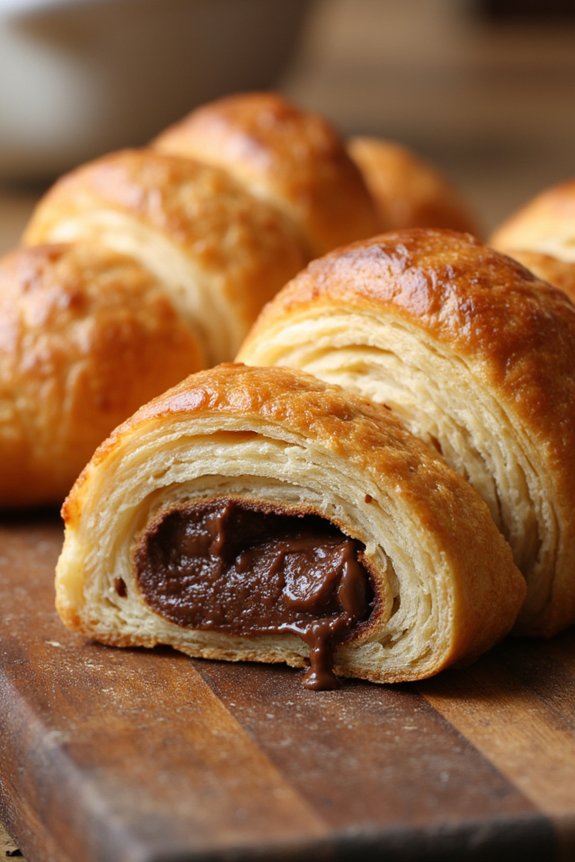 flaky chocolate croissant pastry