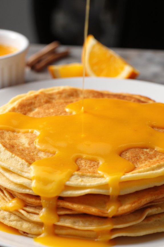 flamb ed cr pes with orange sauce