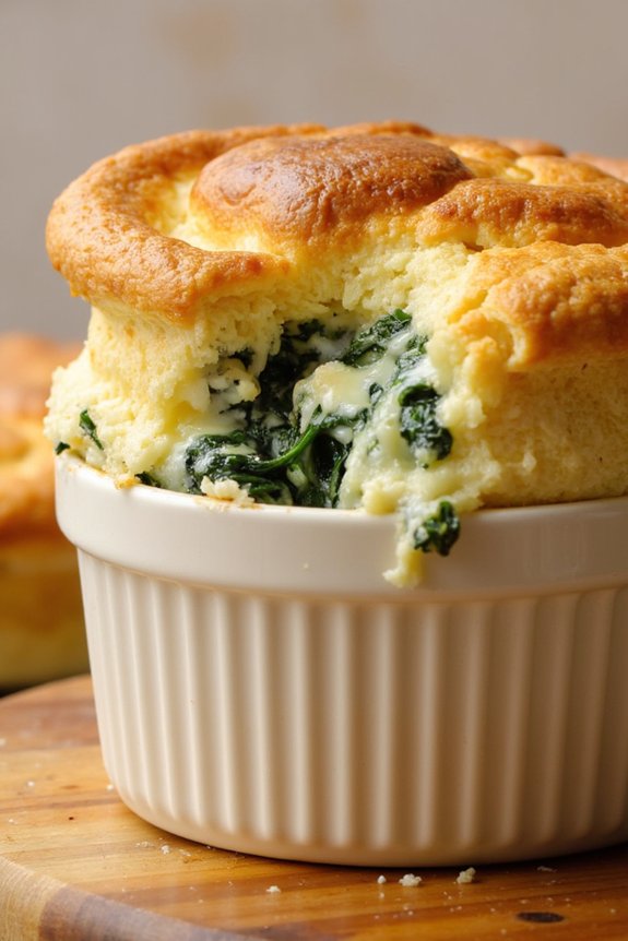 fluffy spinach cheese souffl