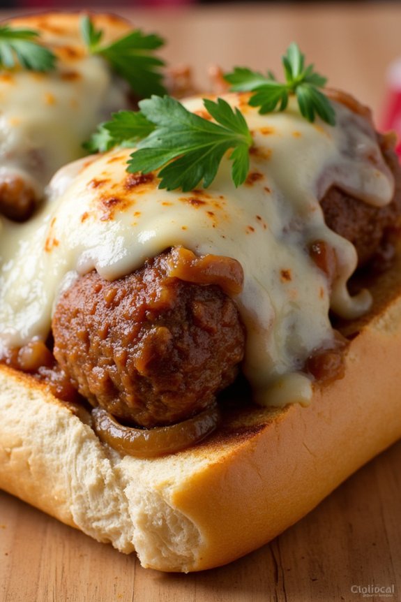 french onion meatball subs