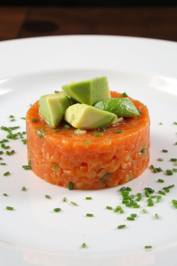 fresh salmon avocado tartare