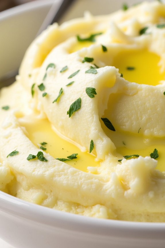 garlic infused creamy mashed potatoes