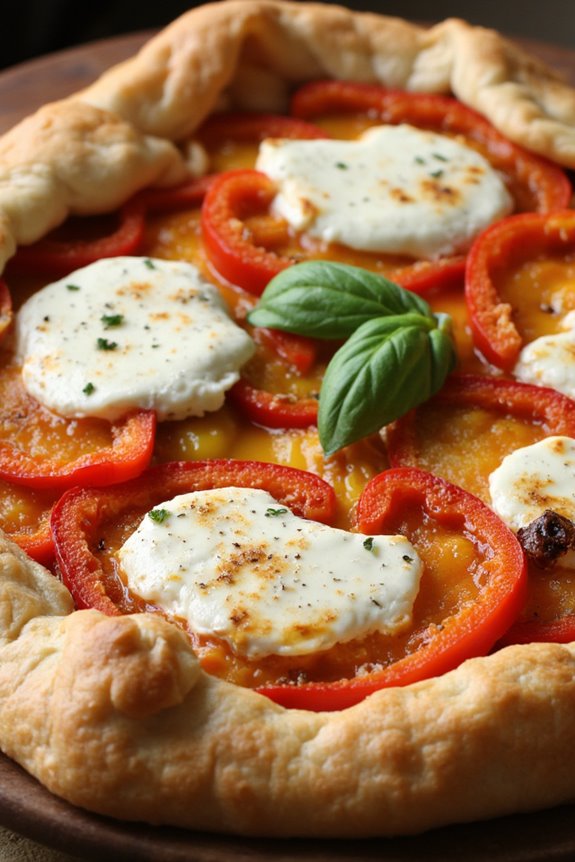 goat cheese red pepper tart