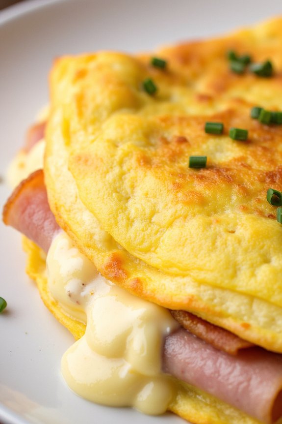 gourmet ham and brie omelette
