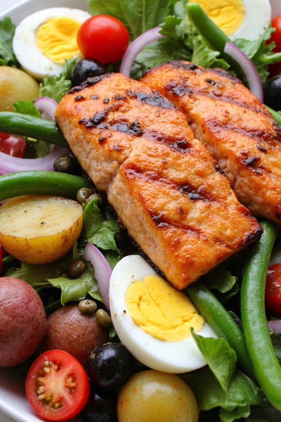 grilled salmon vibrant salad
