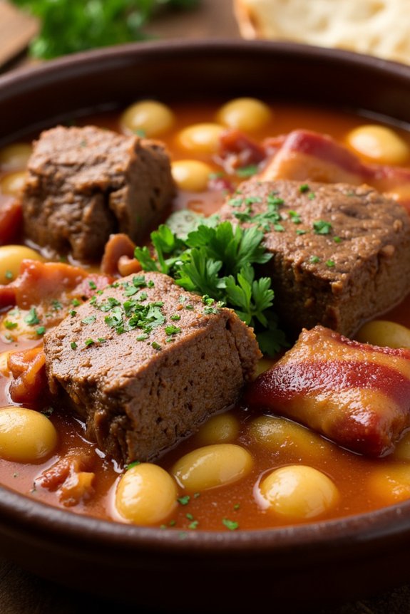 hearty beef and bacon cassoulet