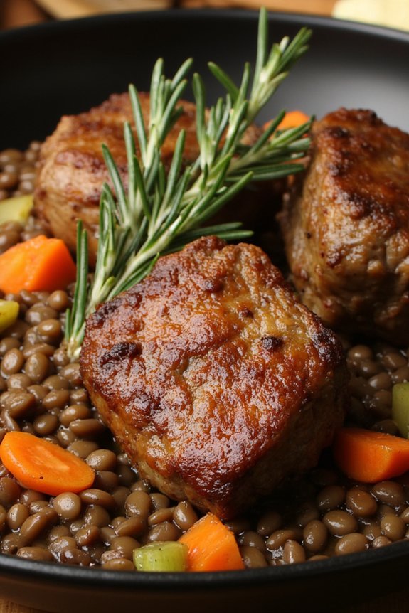 hearty lamb and lentils