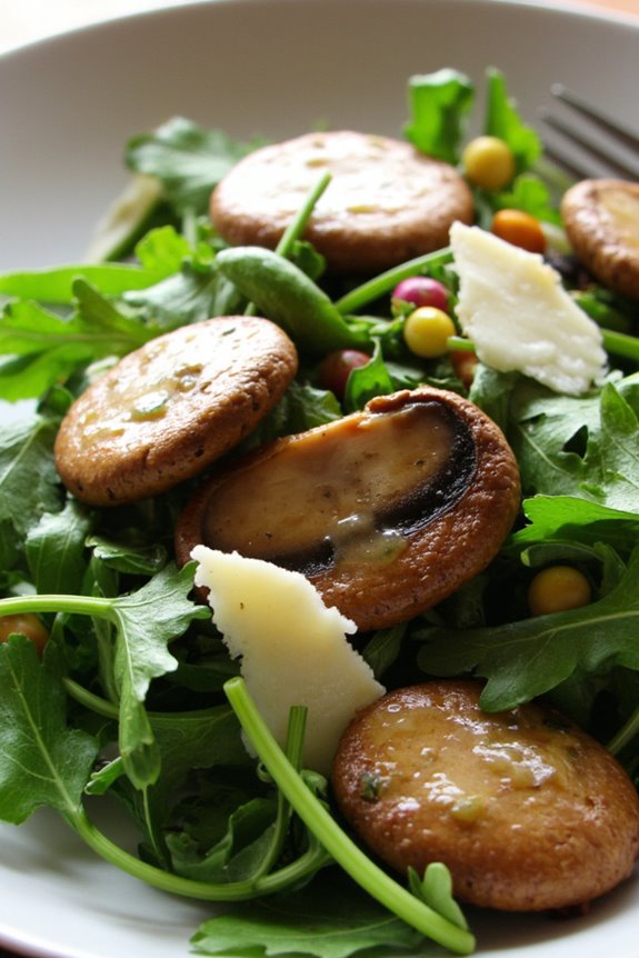 herbed mushroom arugula salad