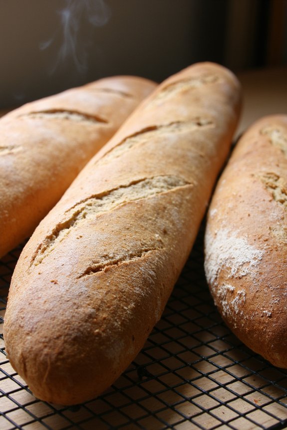 homemade crispy french baguettes