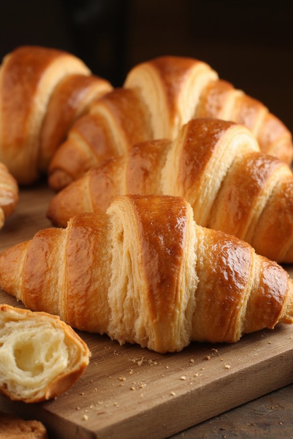 homemade flaky french croissants
