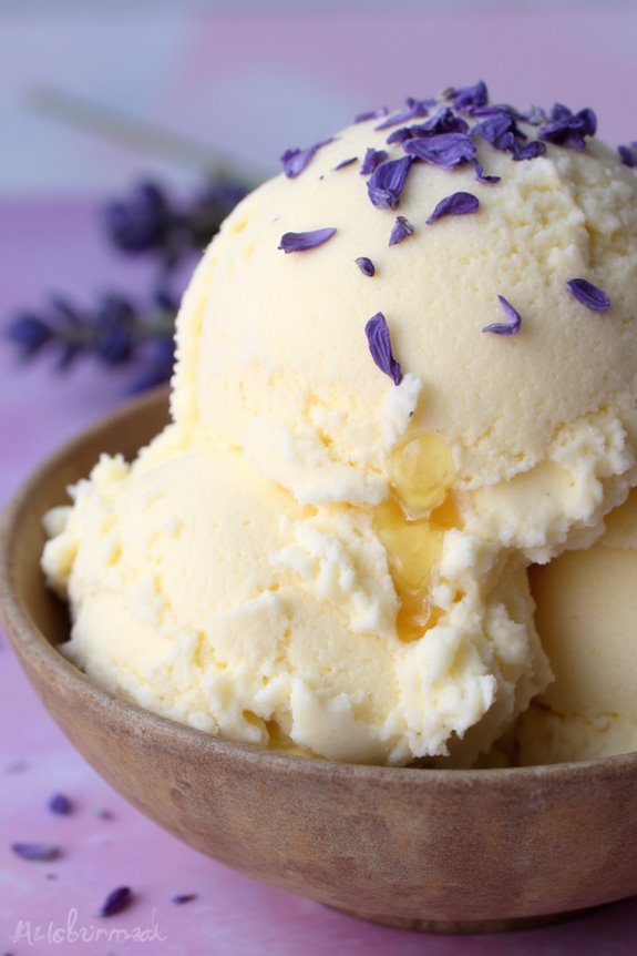 lavender infused honey ice cream