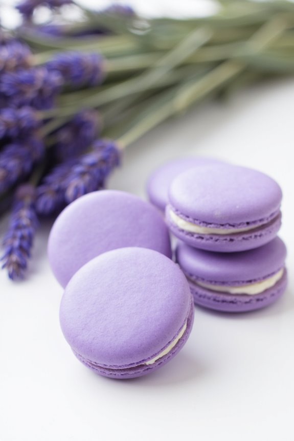 lavender infused honey macarons