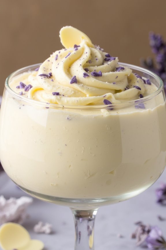 lavender infused white chocolate mousse