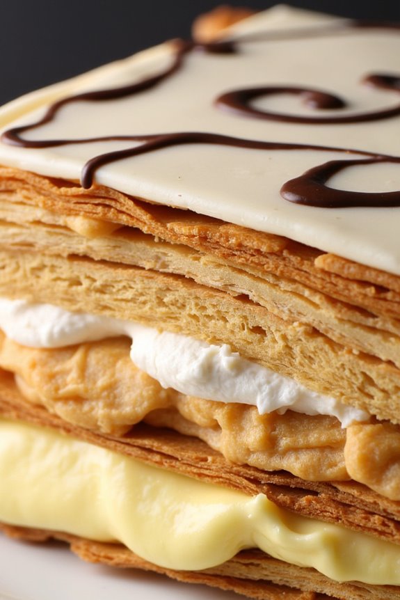 layers of creamy pastry