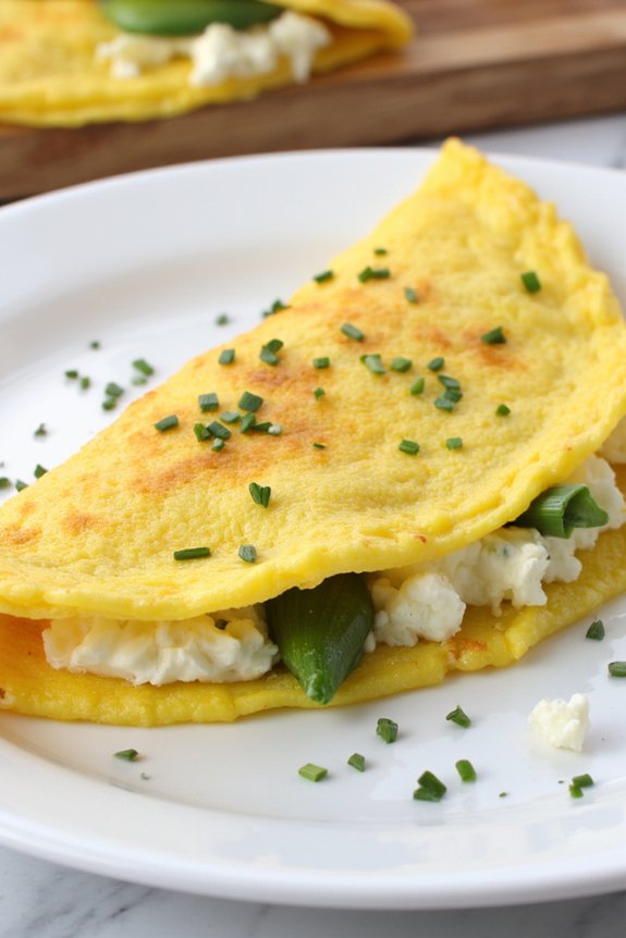 leek and goat cheese omelette