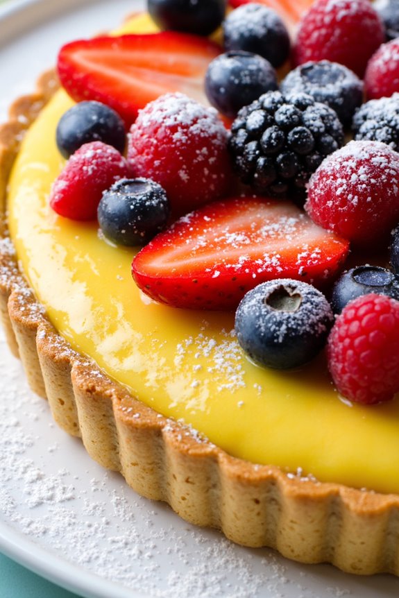 lemon tart with berries