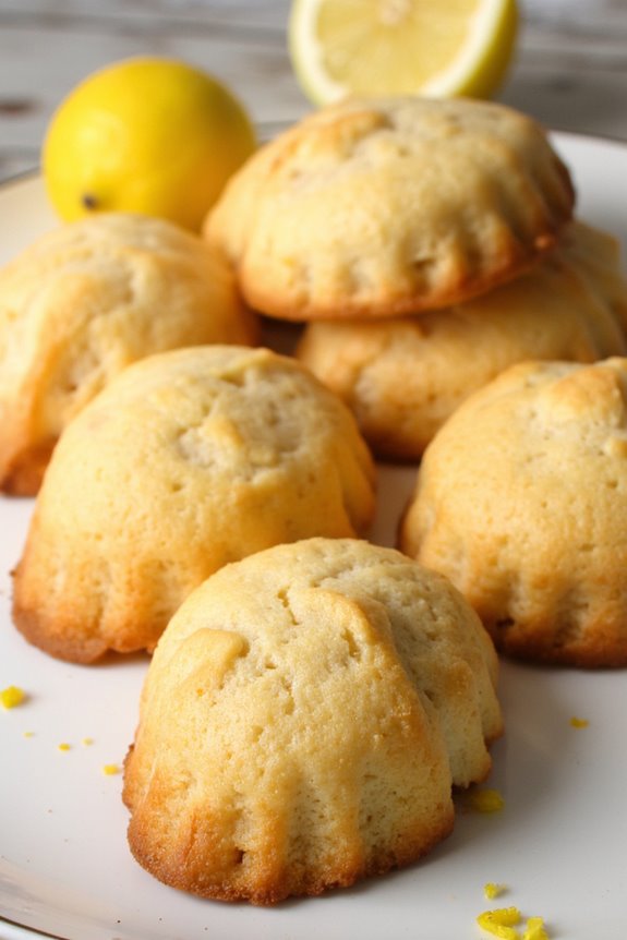lemon zest shell shaped cakes