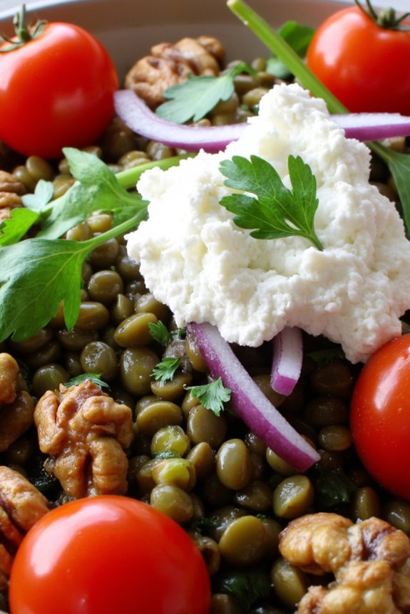 lentil salad with goat cheese