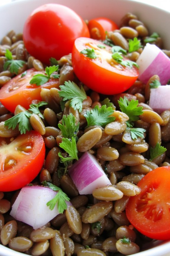lentil salad with vinaigrette