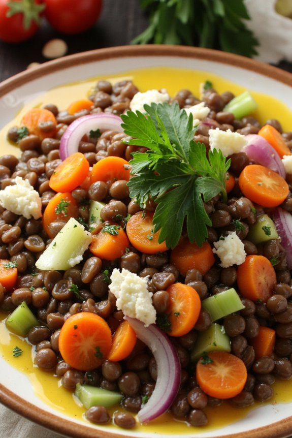 lentil salad with vinaigrette