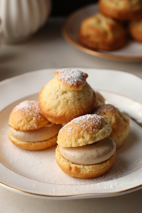 luscious coffee cream profiteroles