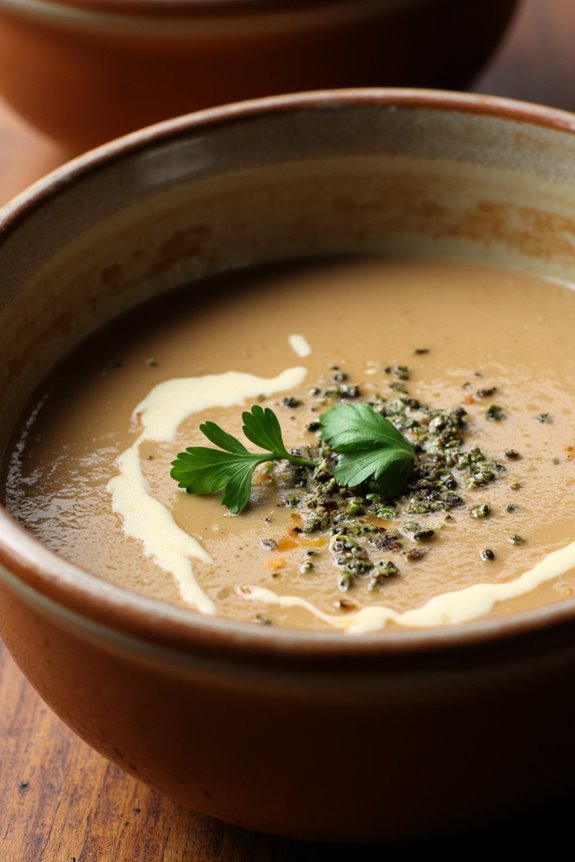 luxurious creamy mushroom soup