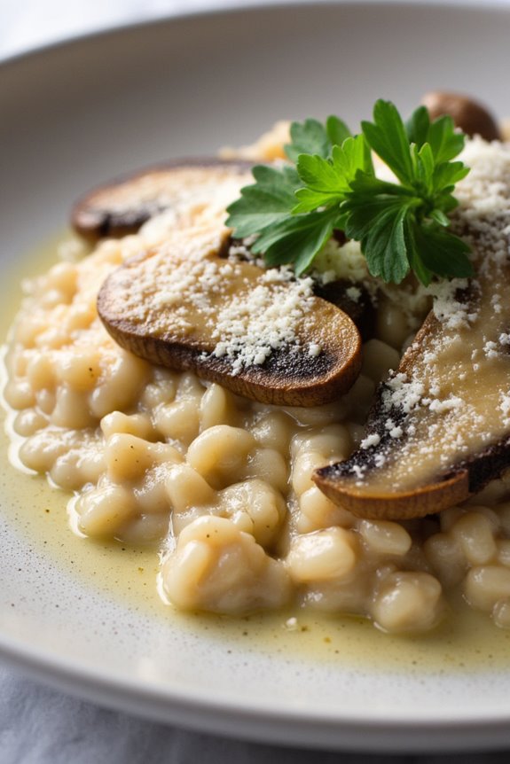 luxurious mushroom truffle risotto