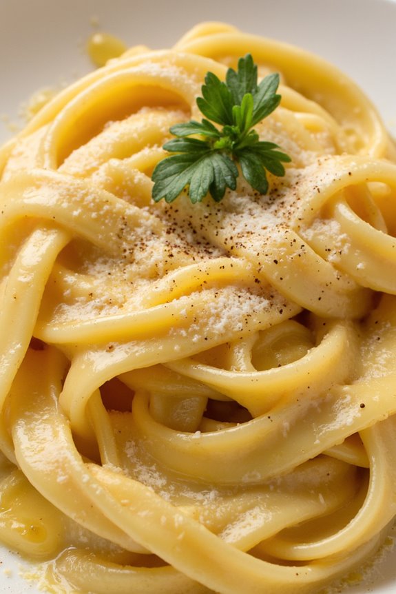 luxurious truffle fettuccine dish
