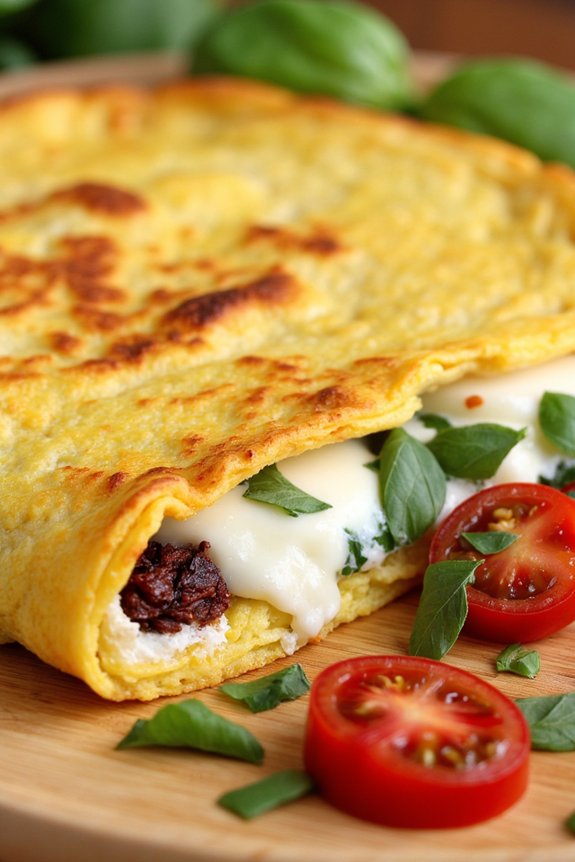 mediterranean sun dried tomato omelette