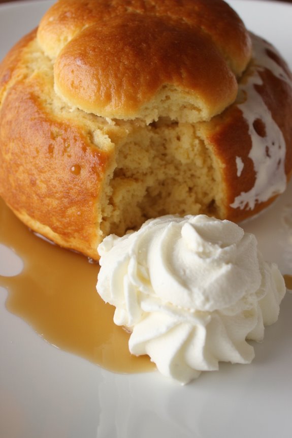 moist rum soaked brioche dessert