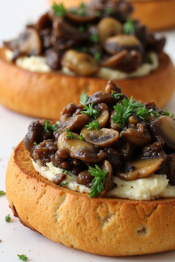 mushroom duxelles on brioche