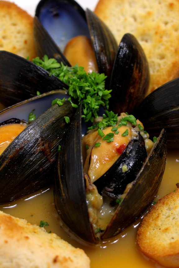 mussels in white wine