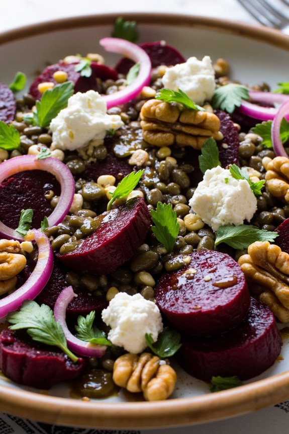 nutritious lentil beet salad