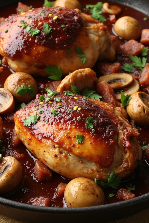 orange infused coq au vin