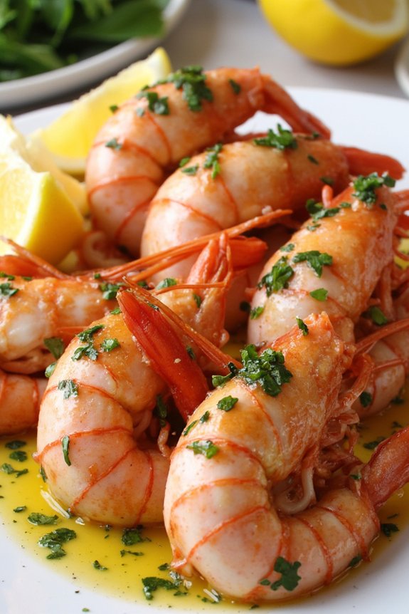 proven al garlic herb langoustines