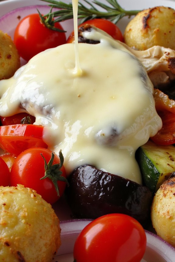 raclette with grilled vegetables