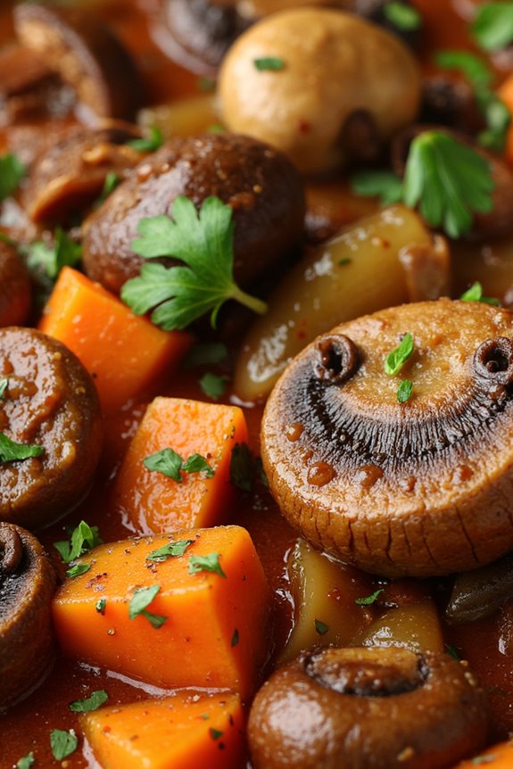 rich vegetarian mushroom stew