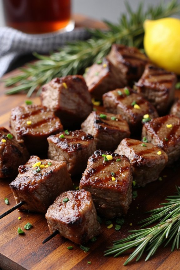rosemary infused lamb skewers