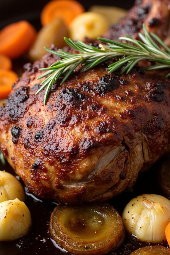 rosemary infused slow roasted lamb
