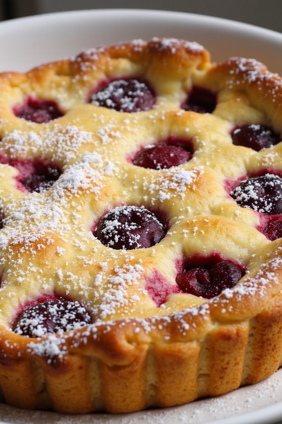 rustic cherry custard dessert