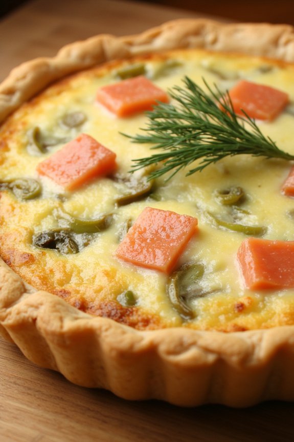 salmon quiche with leeks